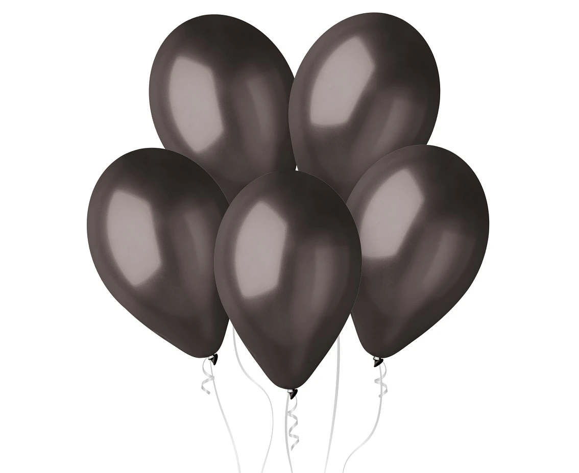 Balony Gemar 13", metalik czarne, 50szt.