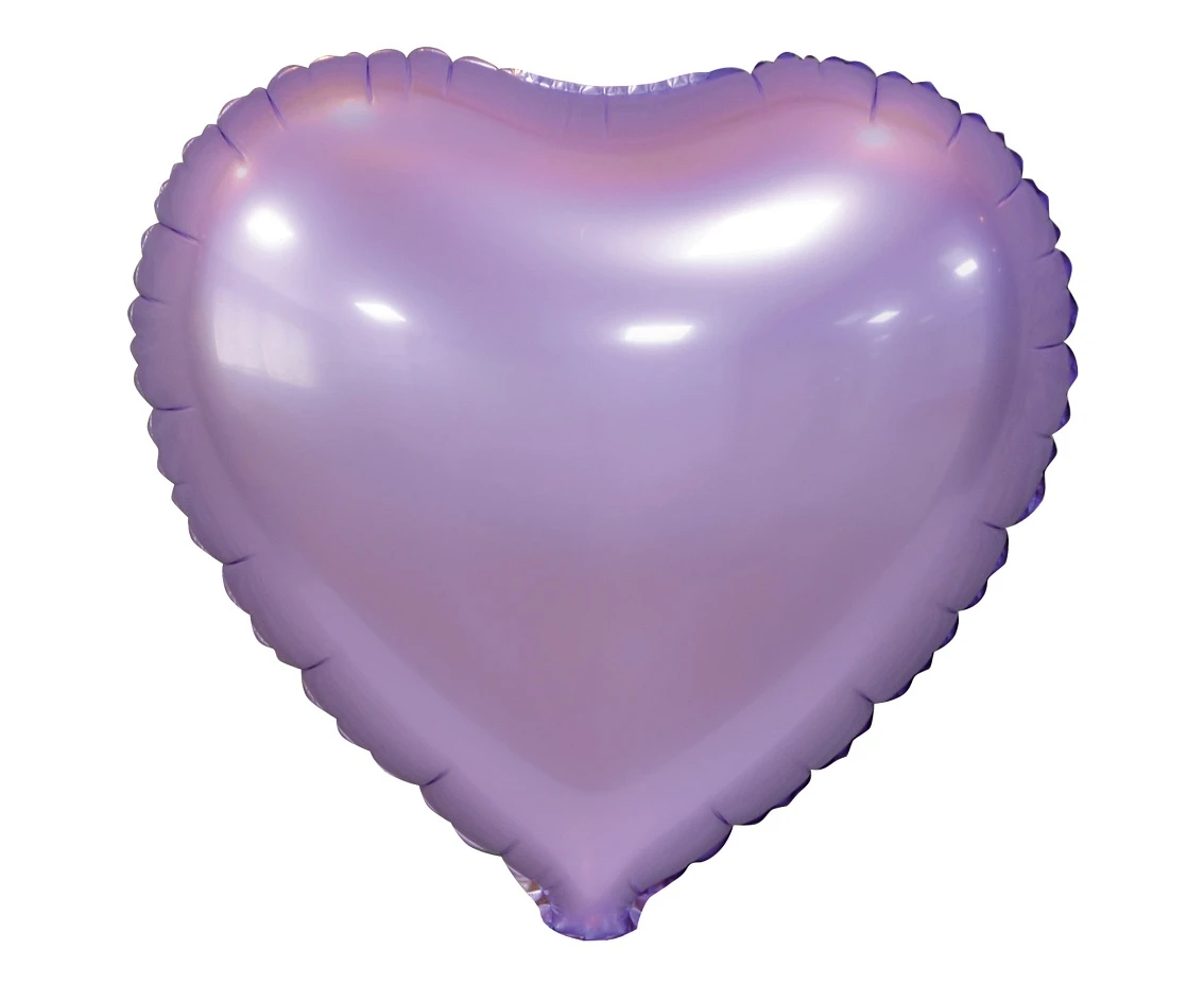 Balon foliowy "Serce", matowe, liliowe, 18"