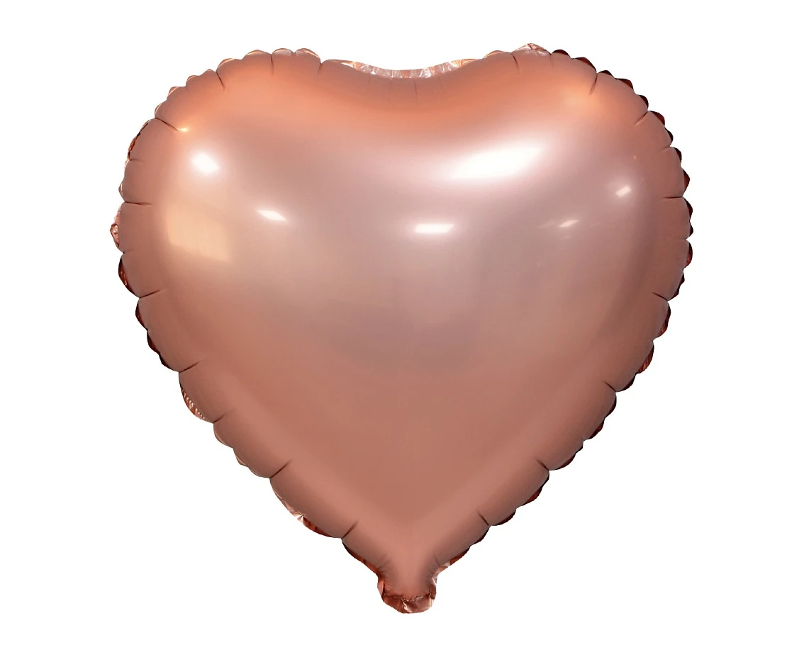 Balon foliowy "Serce", matowe, różowo-złote, 18"