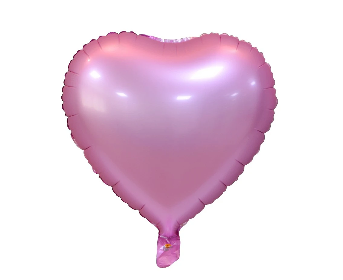 Balon foliowy "Serce", matowe, różowe, 18"