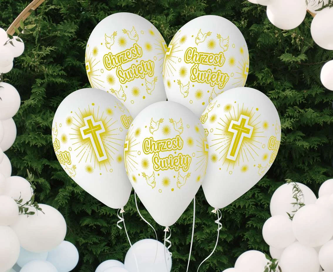 Balony Gemar 12", pastel premium chrzest, 5szt. KK