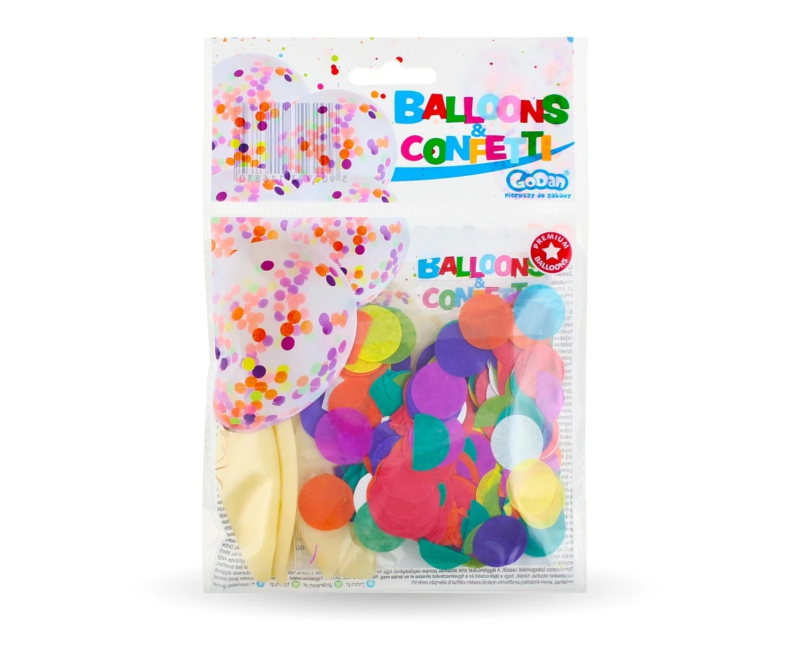 Zestaw 4 Balony 12 cali, z konfetti