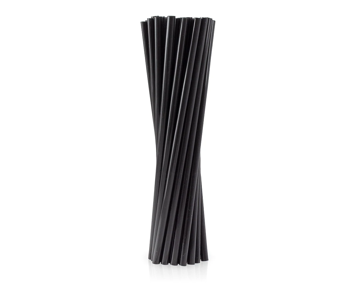Rurki (słomki) BIO proste czarne 8x240mm/ 15 szt.