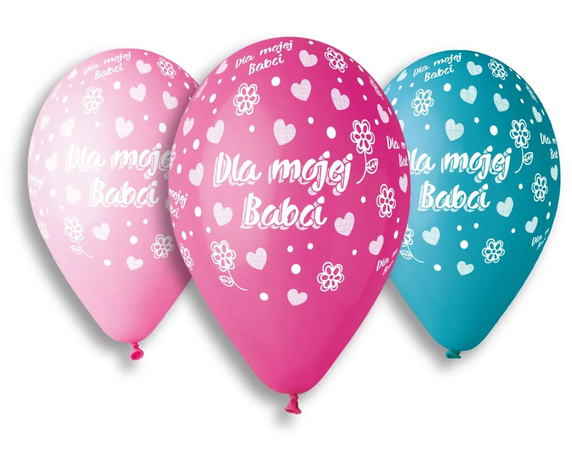 Balony Gemar 13", premium hel dla mojej babci, 5szt. KK