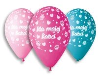 Balony Gemar 13", premium hel dla mojej babci, 5szt. KK
