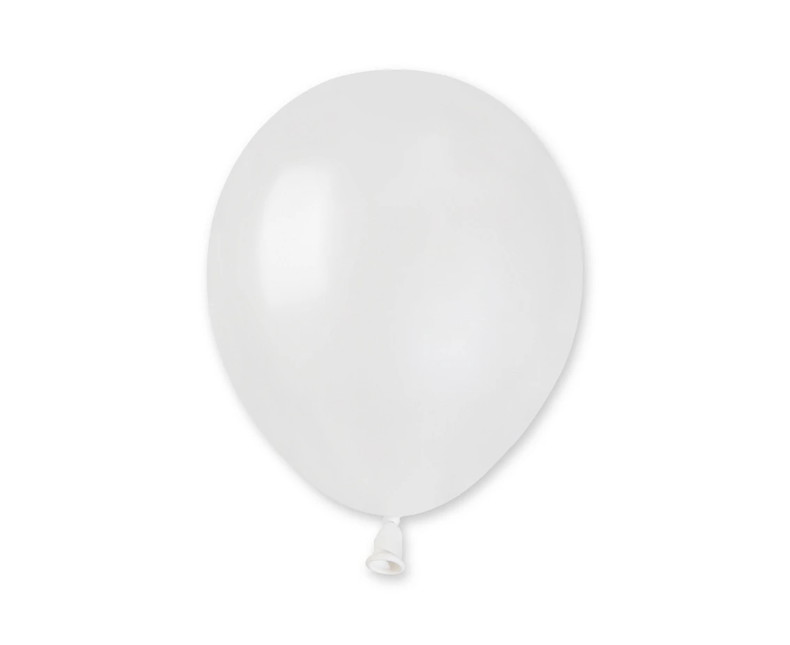 Balony Gemar 5", metalik perłowobiałe, 100szt.