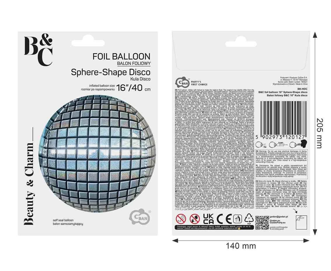 Balon foliowy B&C 16 cali Kula disco AA