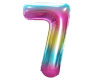 Balon foliowy B&C Cyfra 7, tęczowa, 85 cm  AA