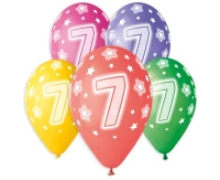 Balony Gemar 13", pastel premium hel 7. urodziny 5szt.