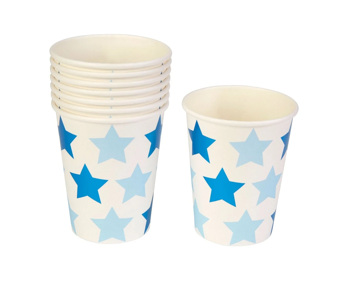 Kubeczki Papierowe Little Star Blue, 200 ml, 8 sztuk