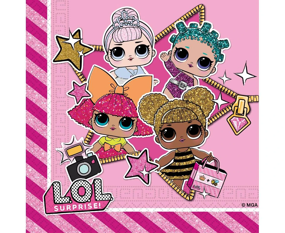 Serwetki papierowe LOL Gliteratti Metalic MGA Entertainment, rozm. 33x33 cm, 20szt.