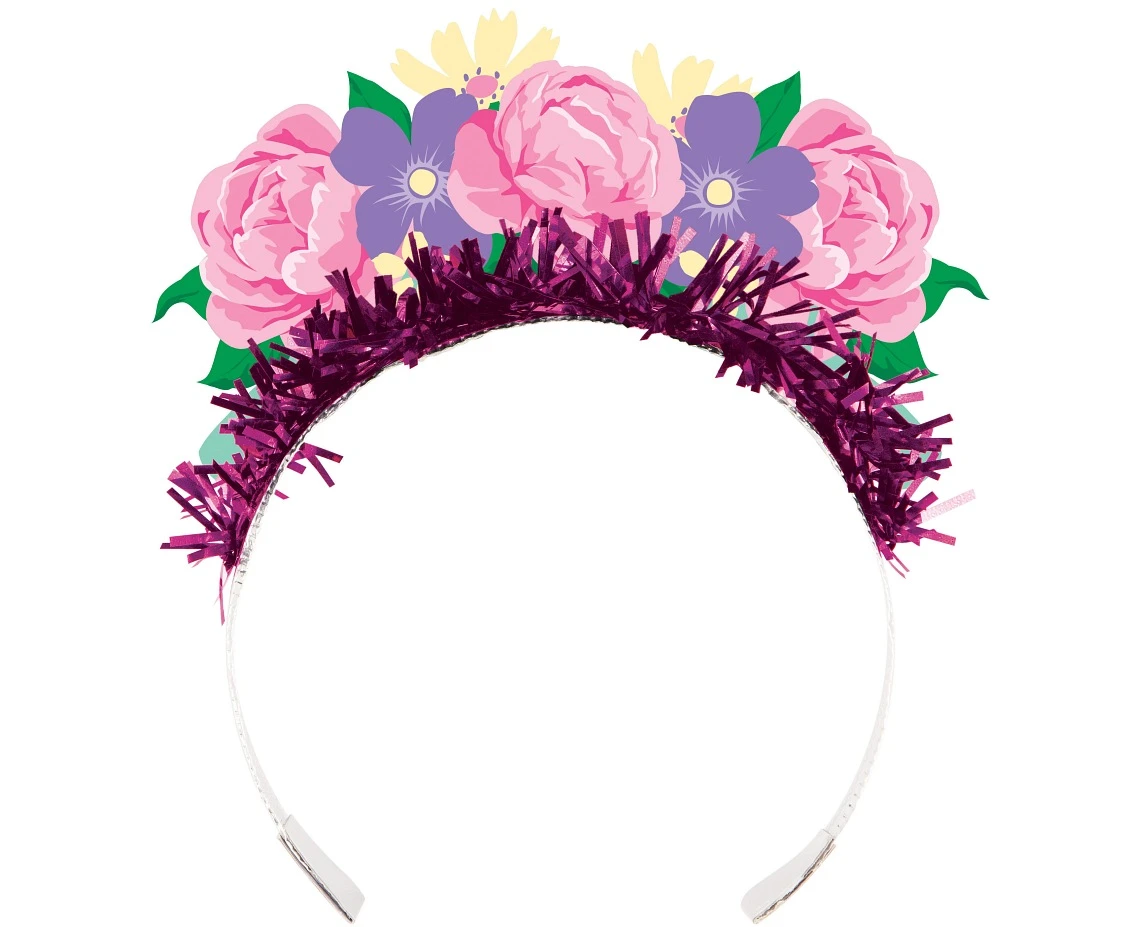 Tiara z frędzlami Floral Tea Party, 4 szt.