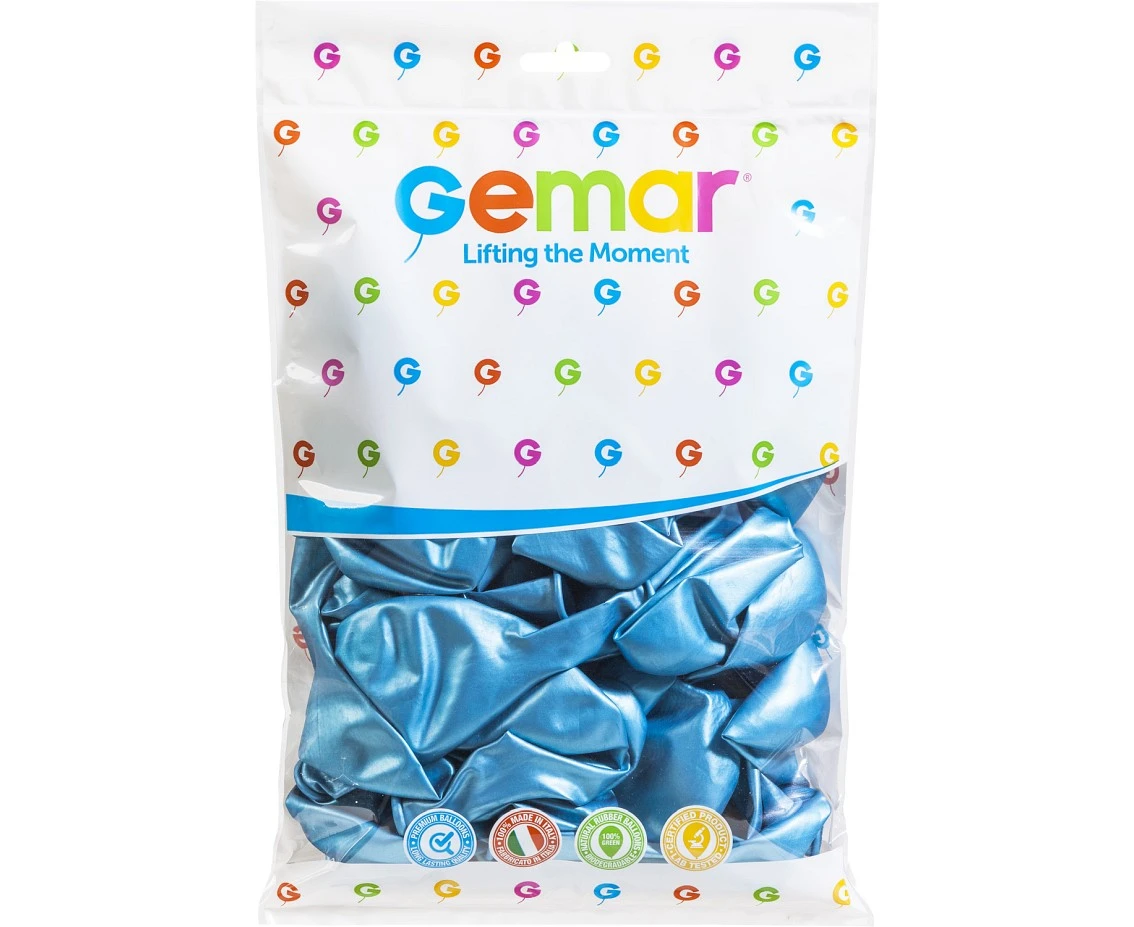 Balony Gemar 13", shiny niebieskie, 50szt.