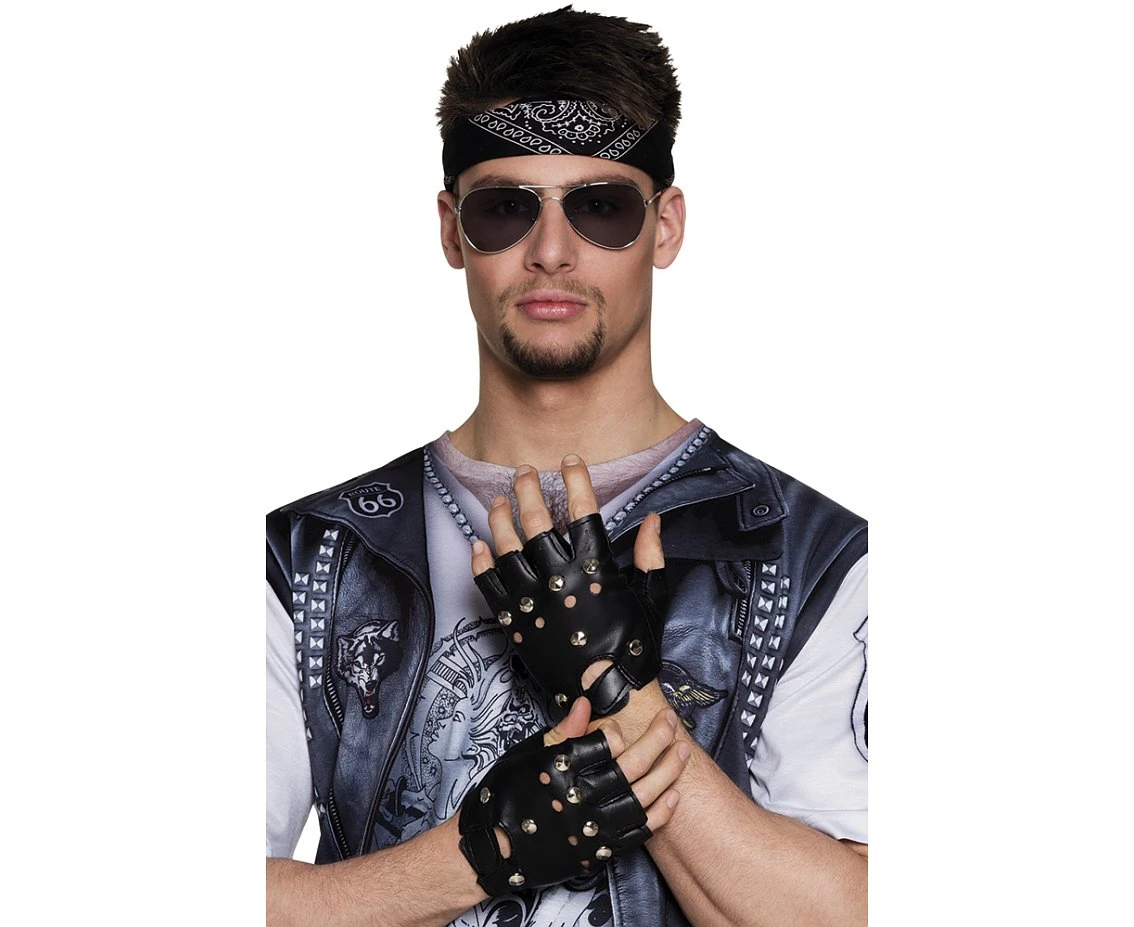 Rękawiczki Biker, motocyklowe, krótkie