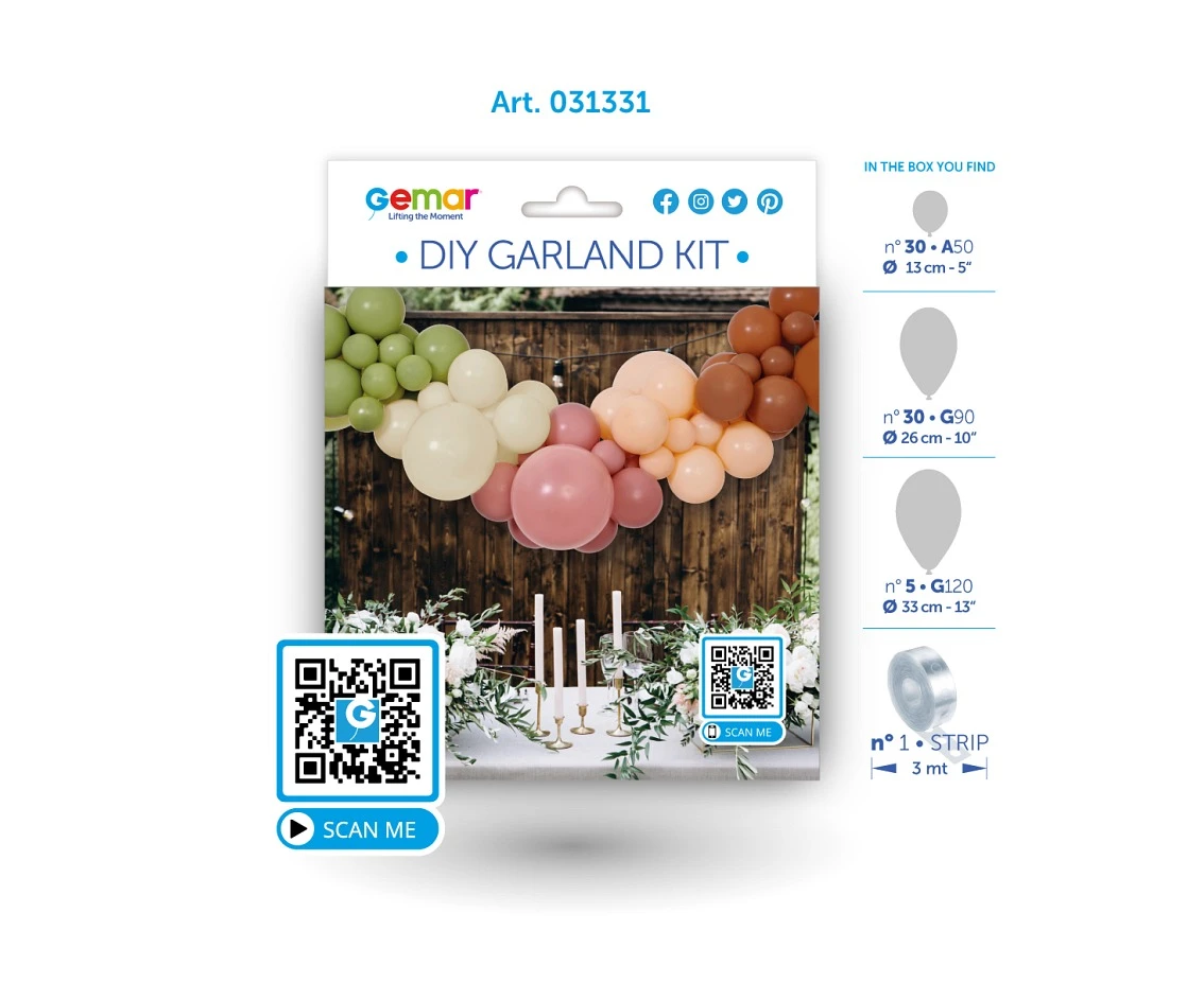 Girlanda balonowa Gemar, diy boho, 65szt.