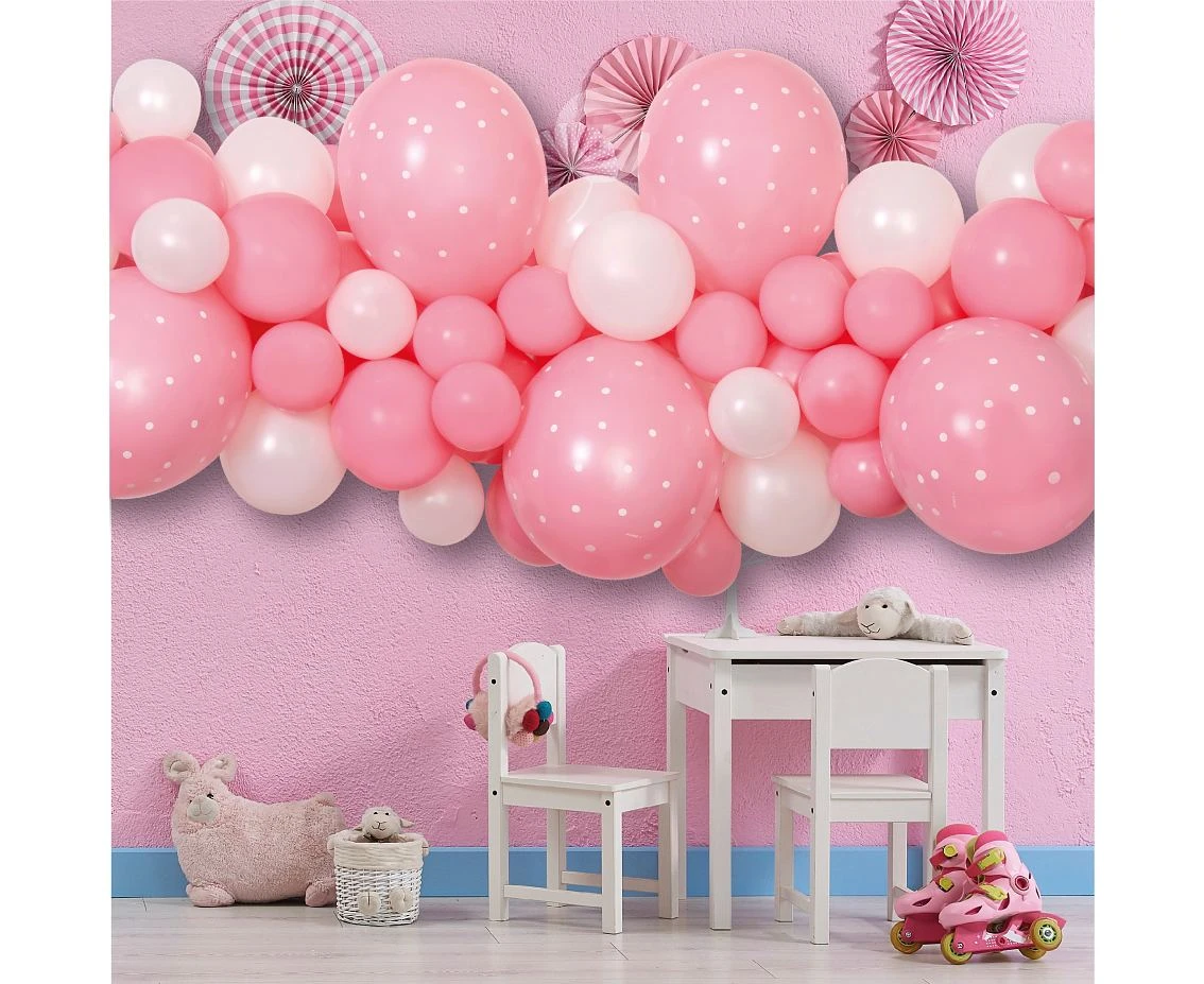Girlanda balonowa Gemar, diy baby pink, 65szt.