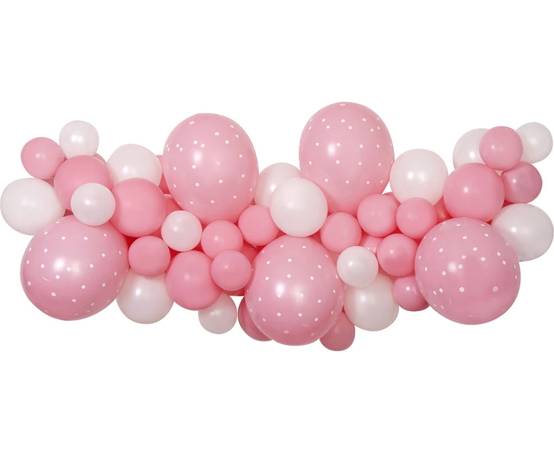 Girlanda balonowa Gemar, diy baby pink, 65szt.