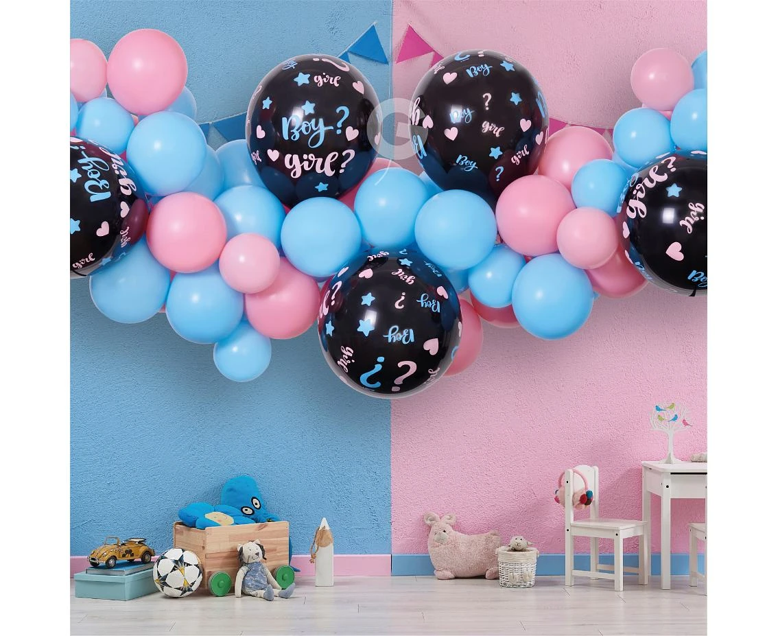 Girlanda balonowa DIY He or She, 65 szt.