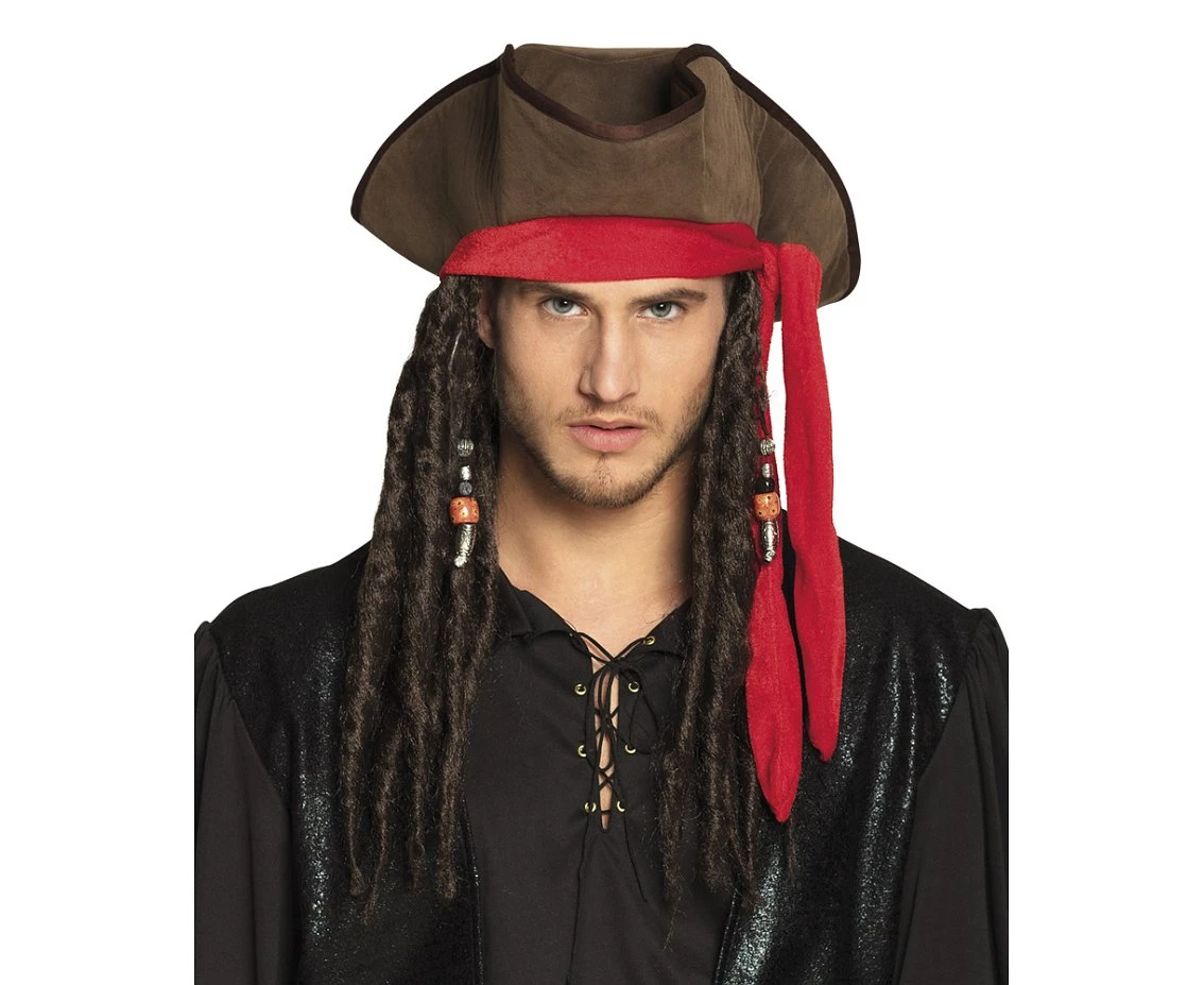 Kapelusz pirata Jacka (z włosami)