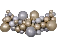 Girlanda balonowa Gemar, diy srebrnozłota shine, 65szt.