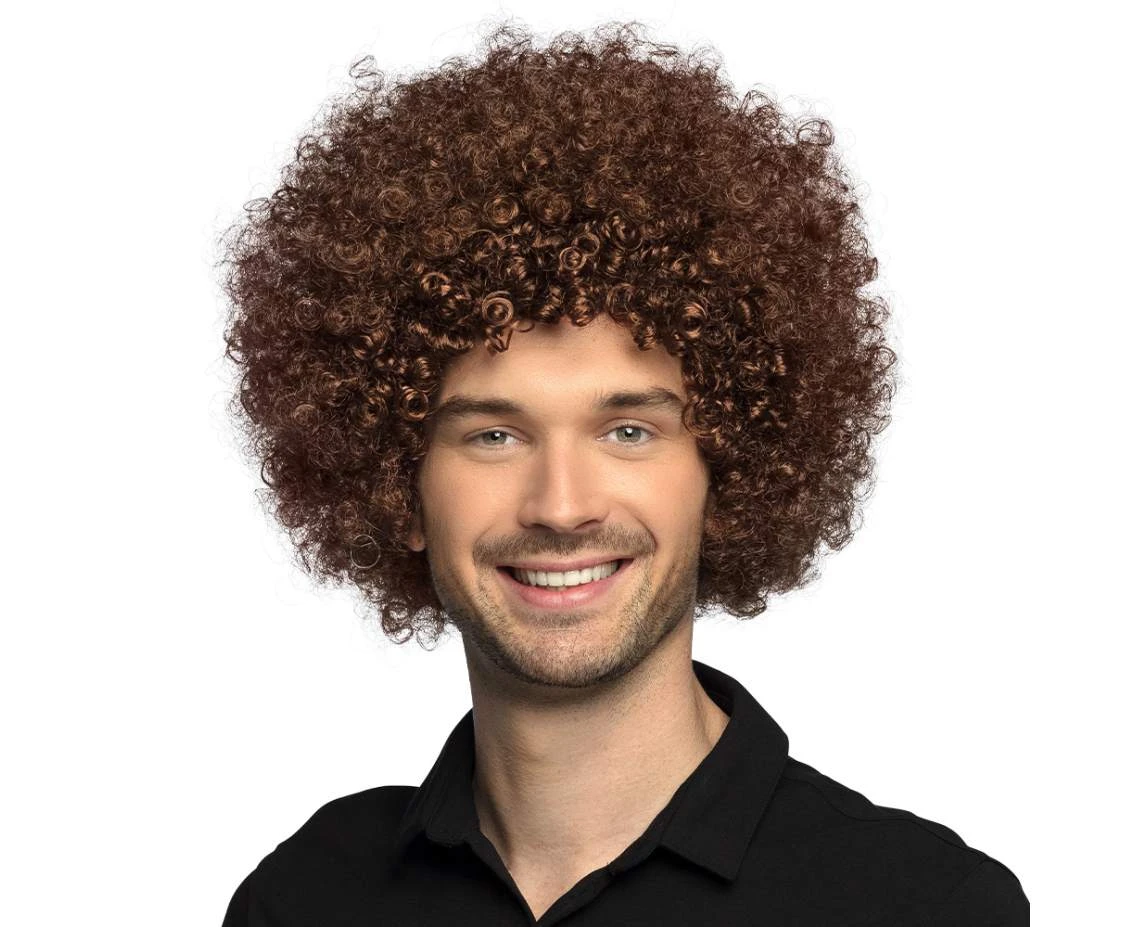 Peruka Afro, brązowa
