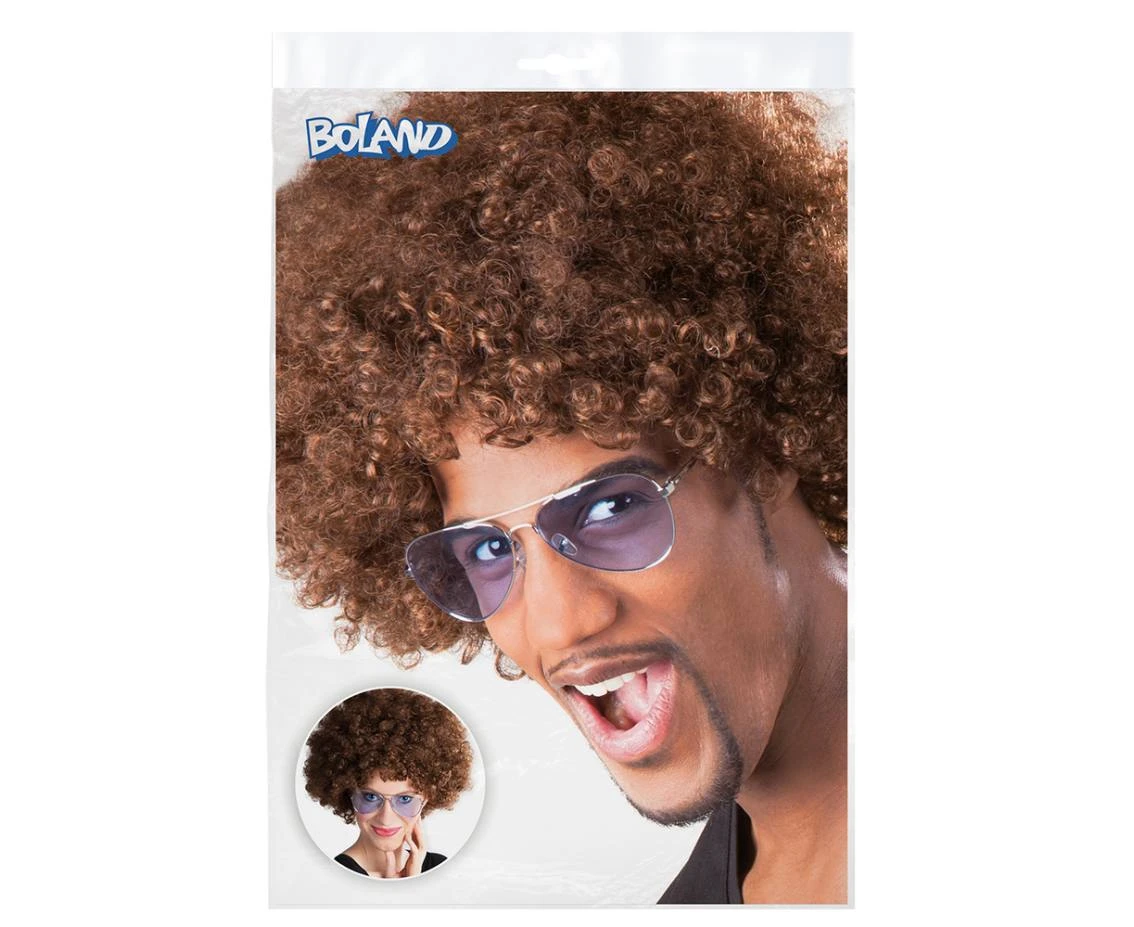 Peruka Afro, brązowa