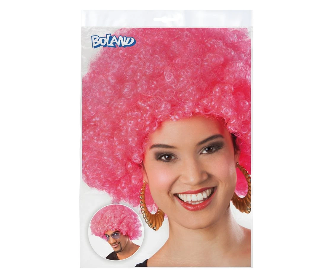 Peruka Afro, różowa