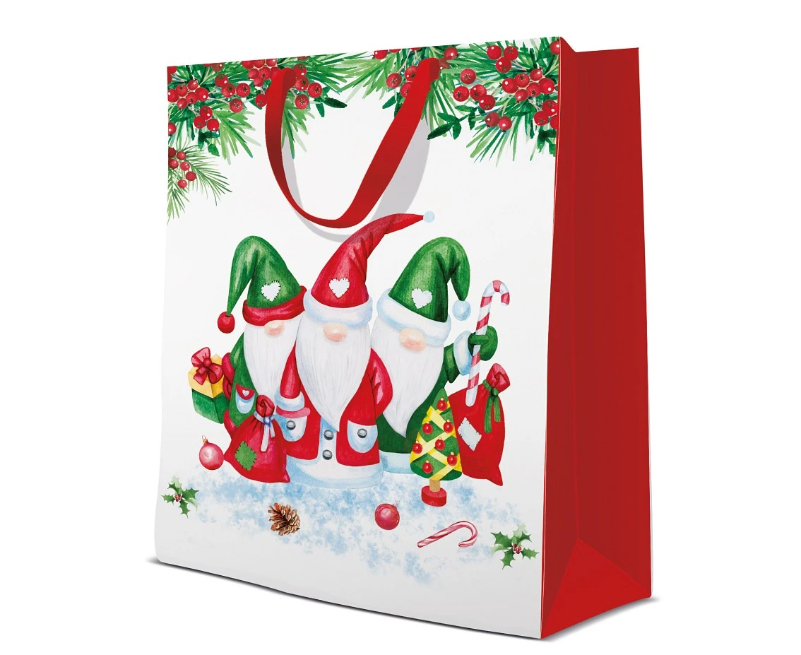 Torebka prezentowa Christmas Gnomes 30x41x12 cm