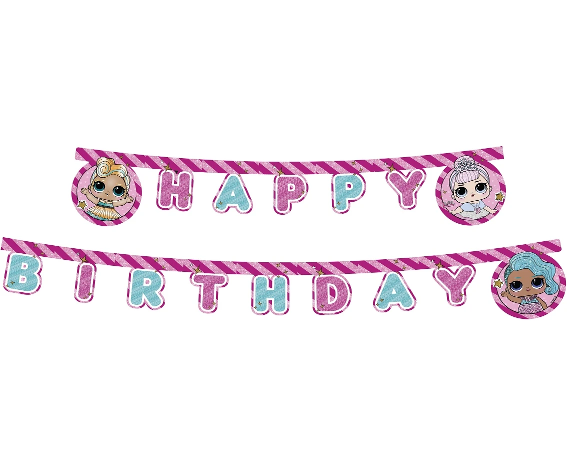 Banner Happy Birthday LOL Glitterati, 210 cm KK