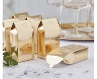Konfetti w złotym biodegradowalnym pudełku Gold Wedding, białe, 7 g