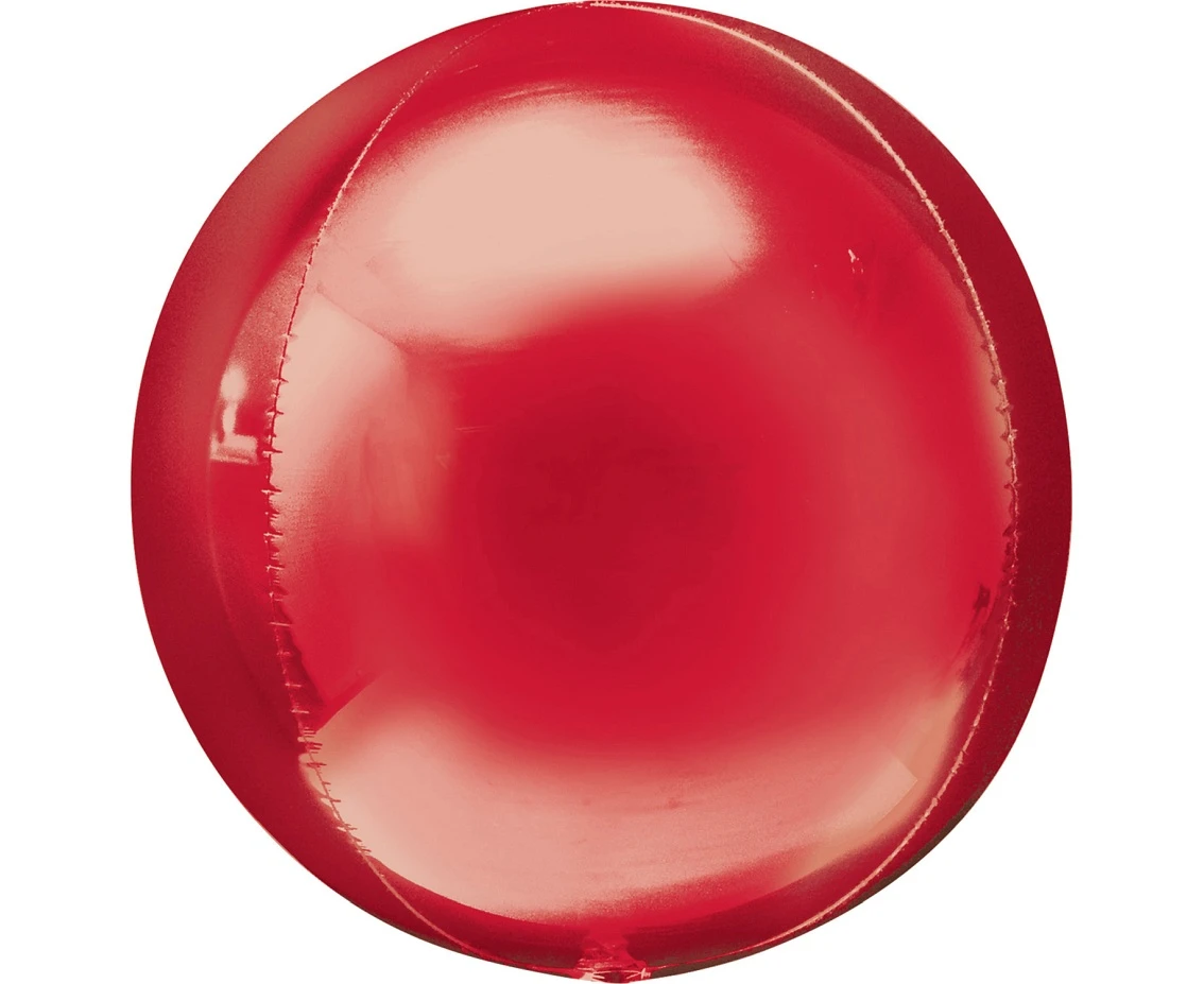 Balon foliowy ORBZ - kula czerwona, 38x40 cm (niepakowany) KK