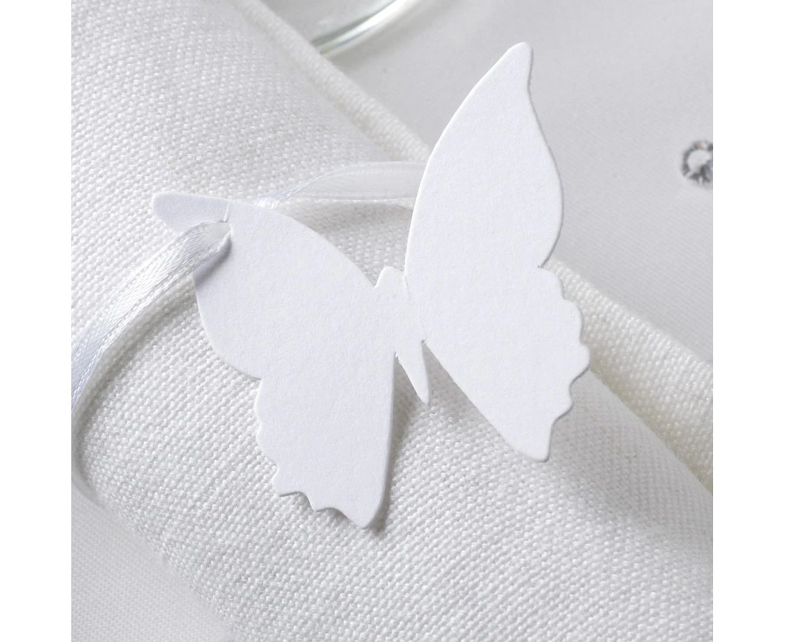 Zawieszka elegancka Butterfly, biała, 10 szt.