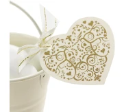 Zawieszka elegancka Vintage Romance, biało-złota, 10 szt.