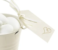 Zawieszka elegancka Contemporary Heart, biało-złota, 10 szt.