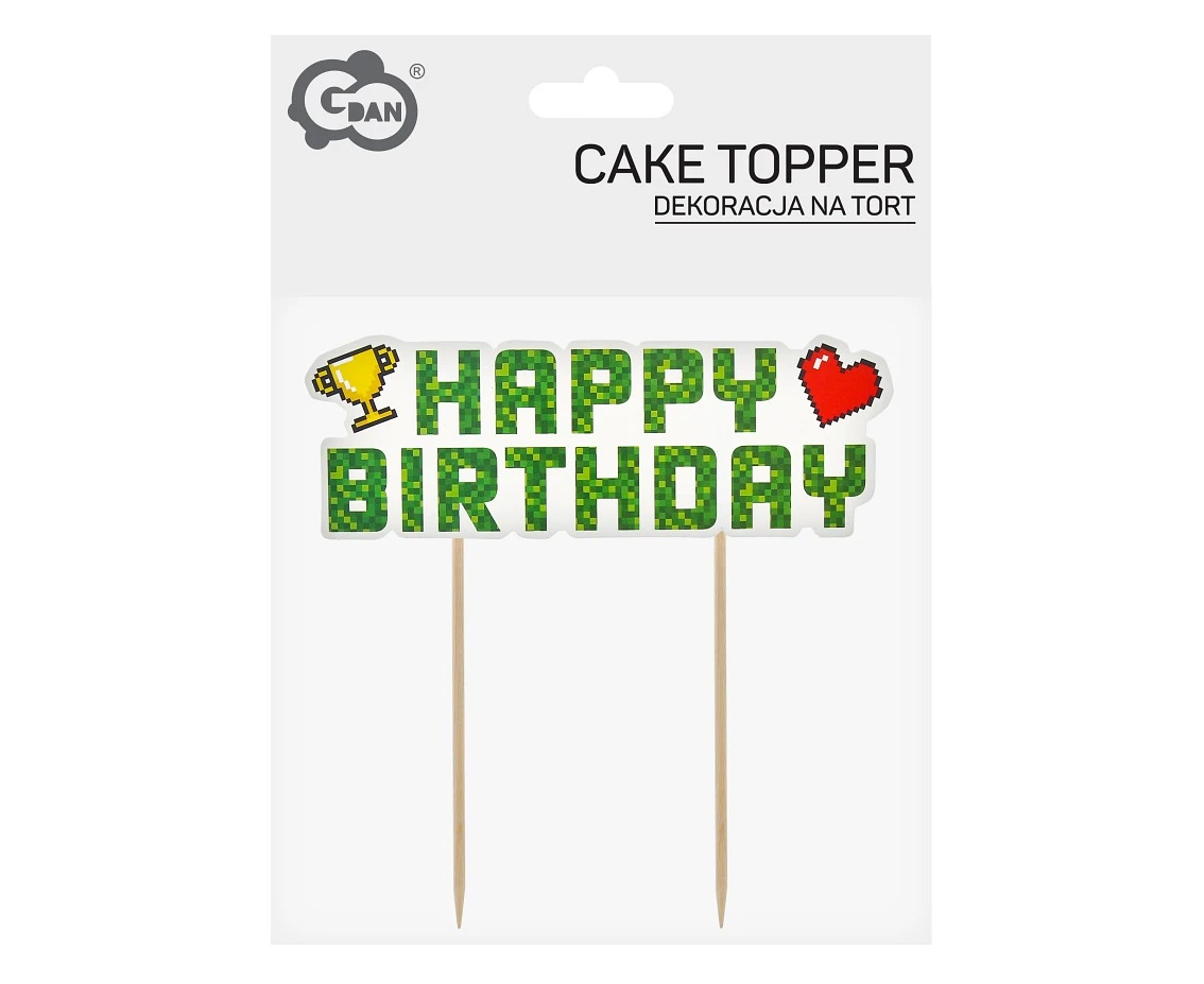 Dekoracja na tort Game On - Happy birthday
