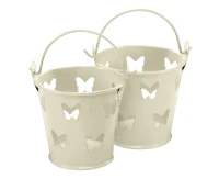 Wiaderka ozdobne na upominki dla gości Elegant Butterfly, kość słoniowa, 5 szt.