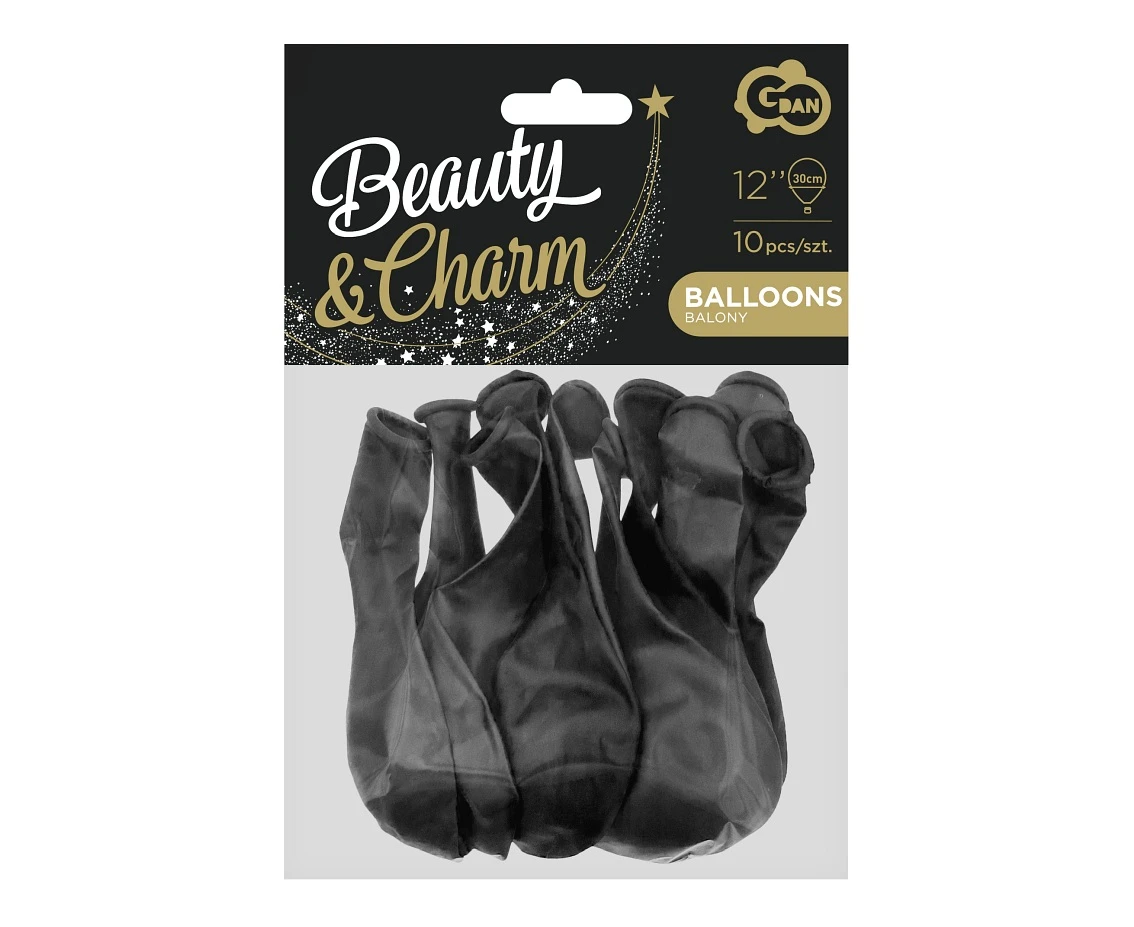 Balony B&C 12", metalik czarne, 10szt.