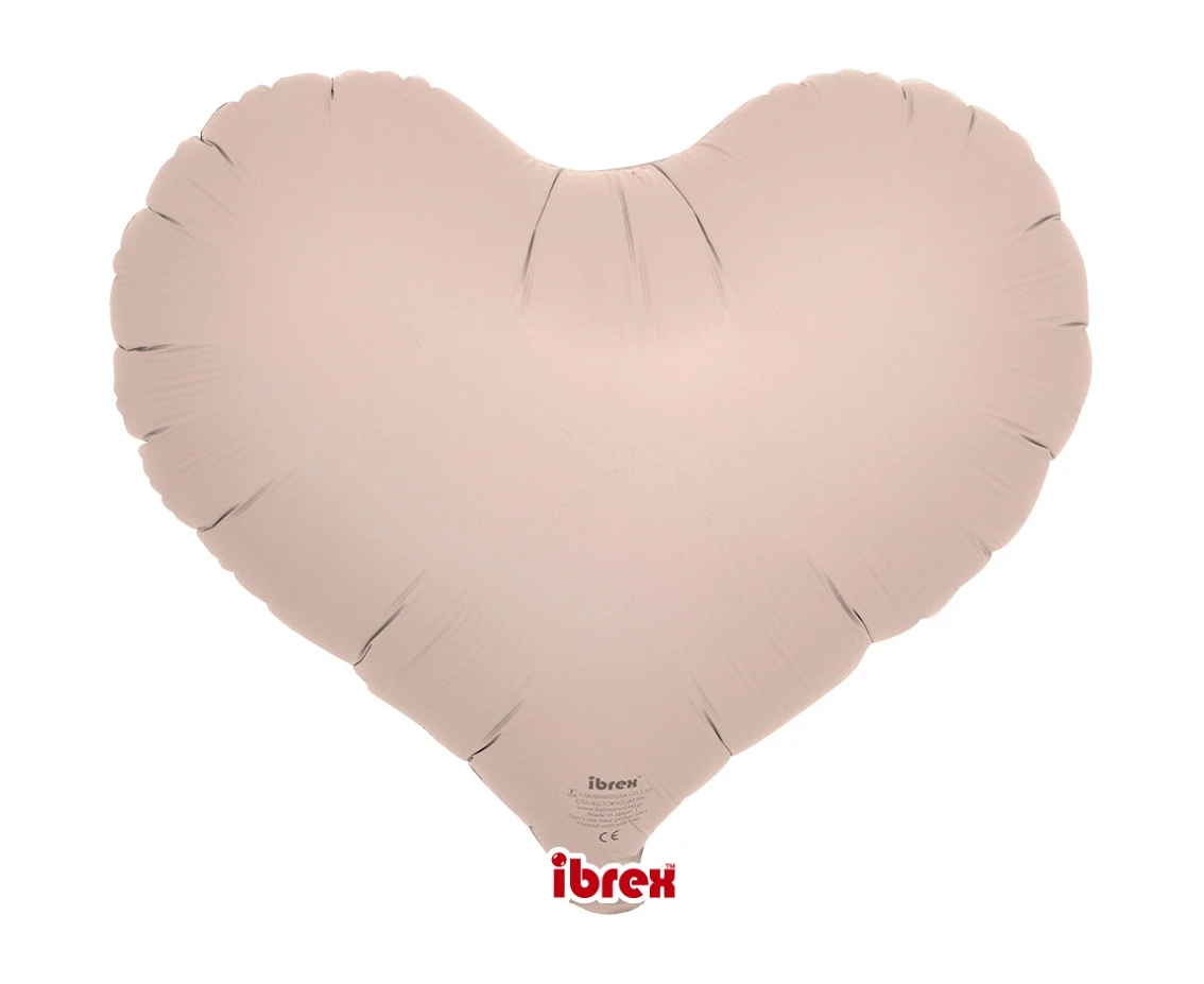 Balon Ibrex Hel, serce Jelly 14", Shell Pink, 5 szt.