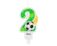 Świeczka cyferka 2, z piłką, 7,8 cm KK