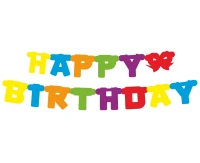 Girlanda papierowa Happy Birthday, kolorowa, 160 cm KK