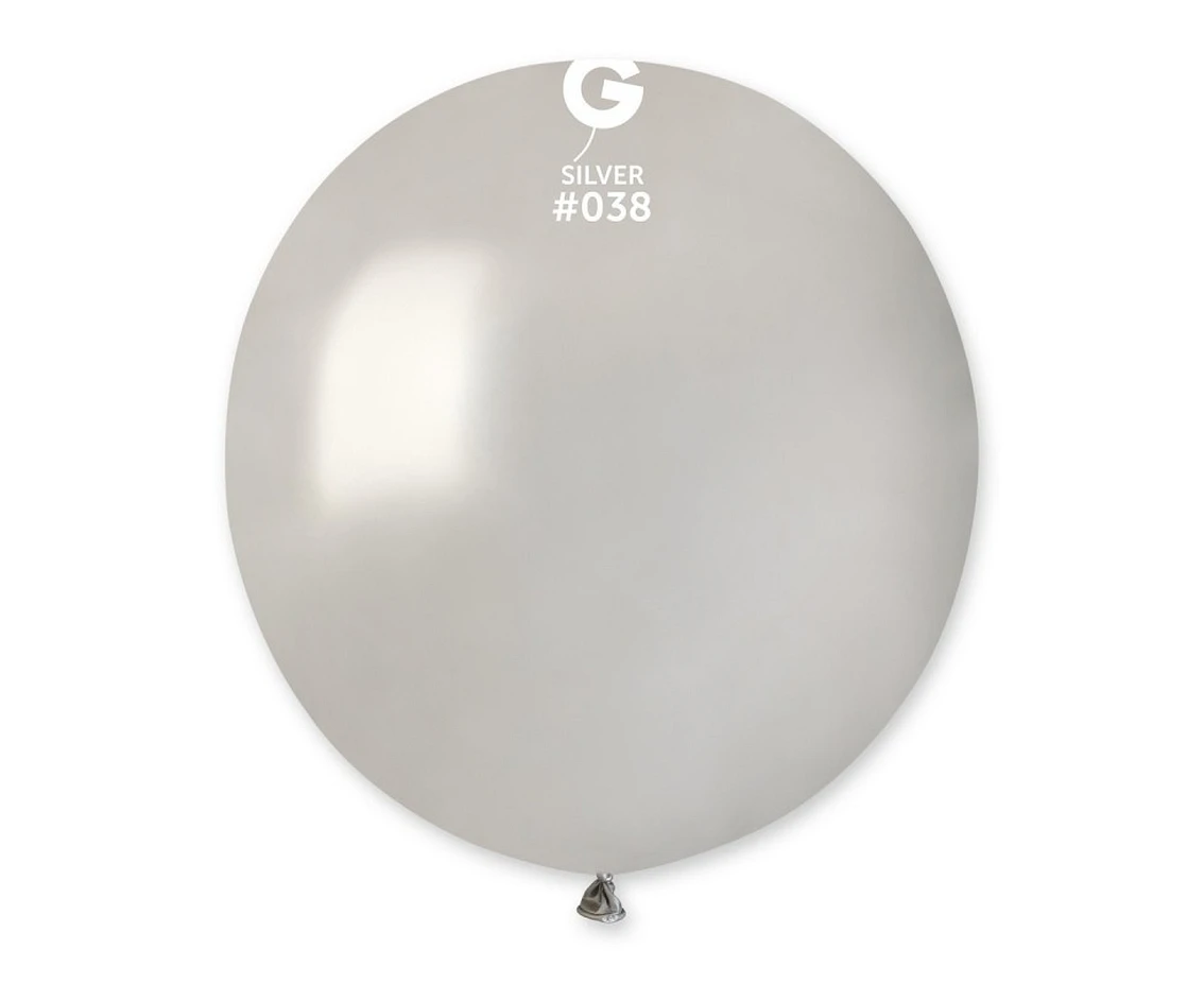 Balony gemar 19", metalik srebrne, 50szt. KK