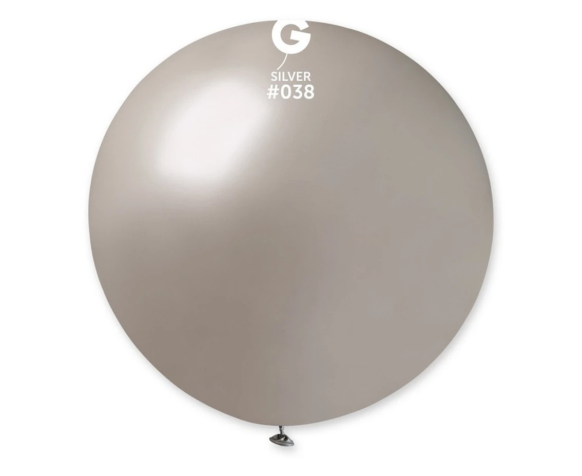 Balony Gemar, kula metalik 0.80m srebrna, 1szt. KK