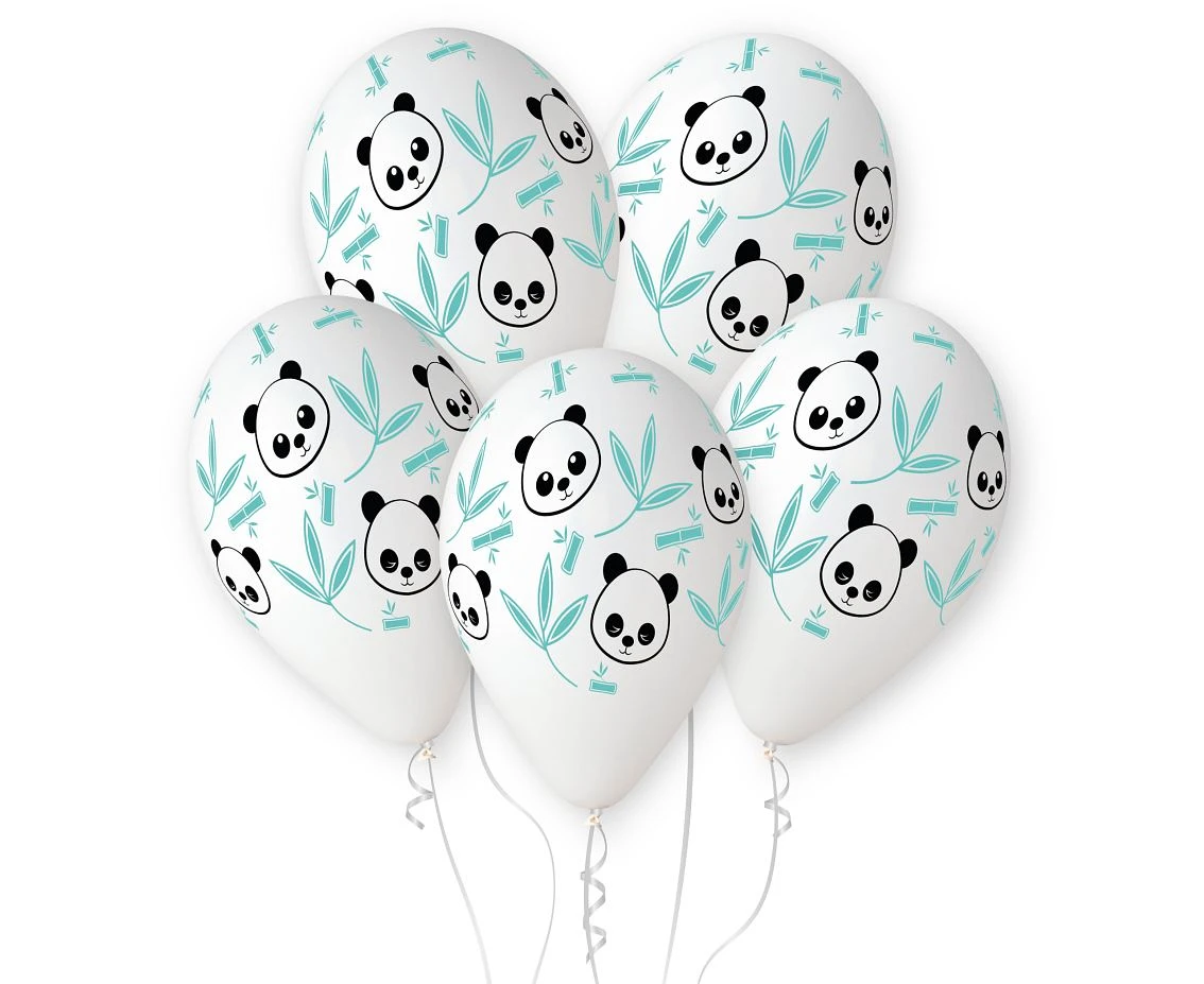 Balony Gemar 13", pastel premium hel panda i bambus, 5szt.