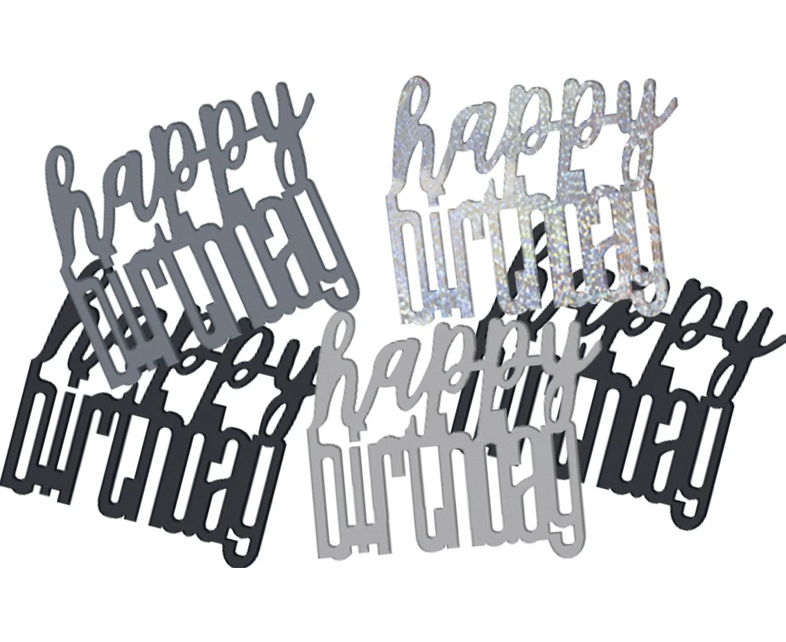 Konfetti Glitz Happy Birthday, czarne, 14,1 g KK