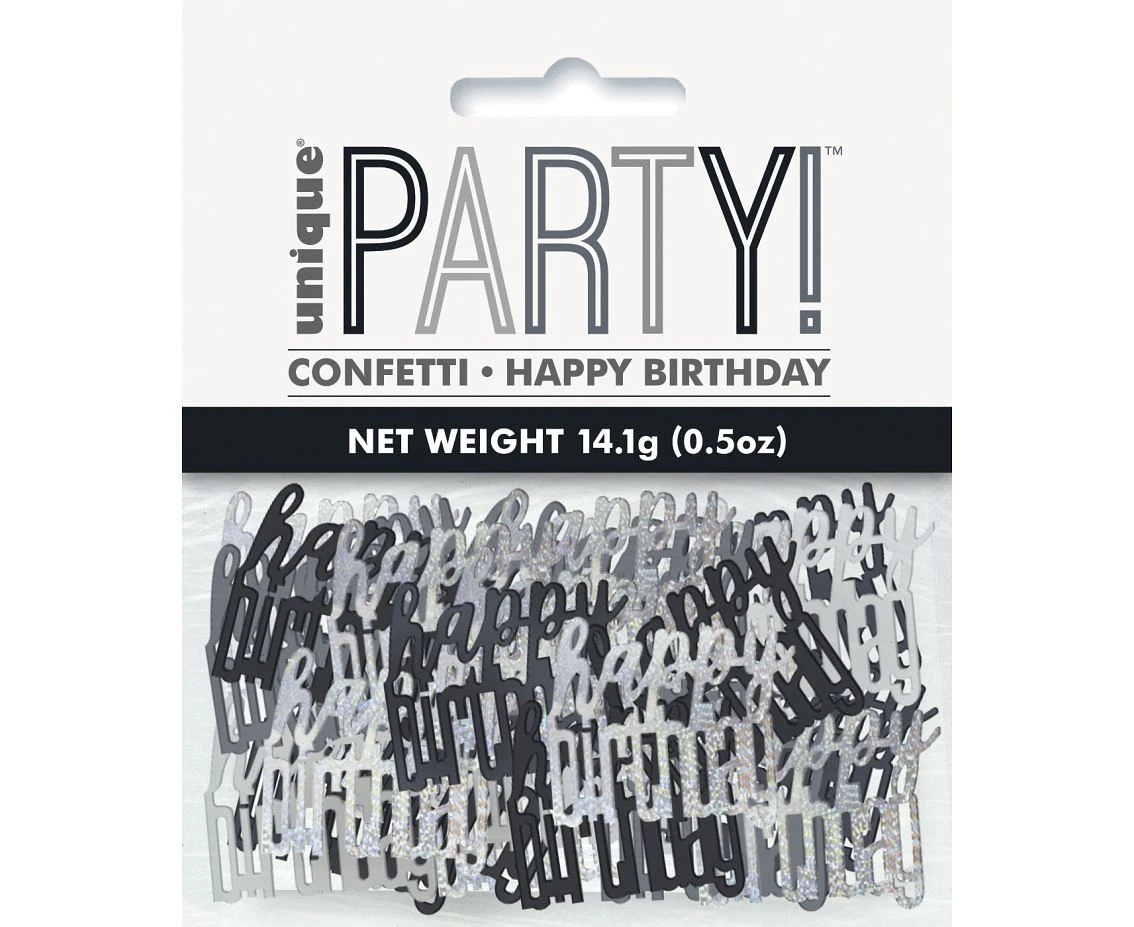 Konfetti Glitz Happy Birthday, czarne, 14,1 g KK