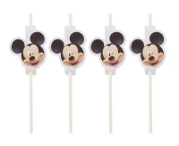 Rurki (słomki) papierowe z medalionem Mickey, 4 szt. KK