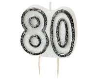 Świeczka piker Glitz 80, czarna