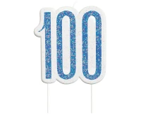 Świeczka piker Glitz 100, niebieska