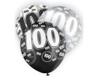 Balon UQ 12" Glitz z nadr. 100, czarny miks, 6 szt.