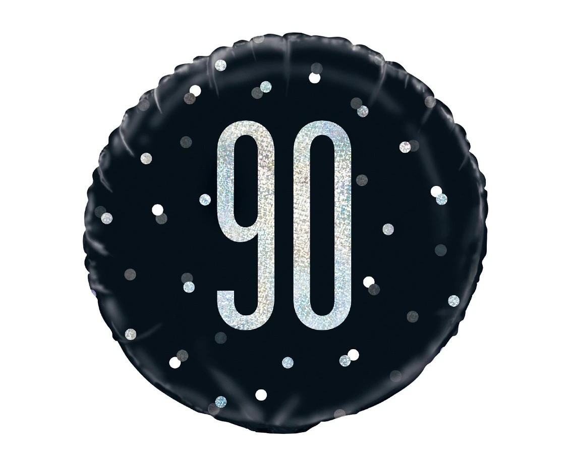 Balon foliowy UQ 18" Glitz, groszki z nadr. 90, czarny